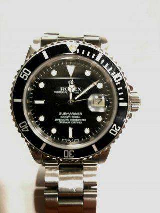 Rolex Submariner 16800 Vintage 1985 Black Dial Stainless Steel Watch with Boxes 3