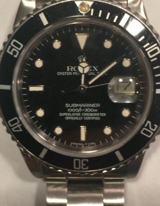 Rolex Submariner 16800 Vintage 1985 Black Dial Stainless Steel Watch with Boxes 4