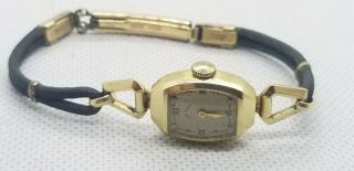 Vtg 1940 ' s Lady Elgin Call 619 14kt Gold Wristwatch 19Jewels AS - IS 4