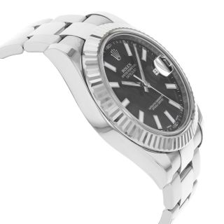 Rolex Datejust II 116334 bkio Black Dial Steel 18K White Gold Automatic Watch 4