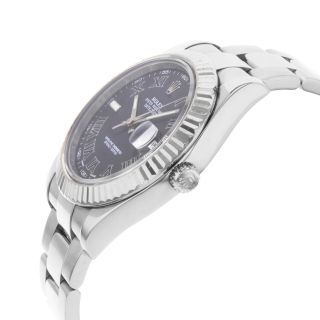 Rolex Datejust II 116334 Black Roman Dial Steel 18K White Gold Automatic Watch 3