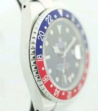 Rolex GMT - Master II 16710 Pepsi Stainless Steel Black Dial 1991 Auto Men ' s Watch 8