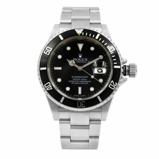 Rolex Submariner Date Steel Black Dial Oyster Band Automatic Mens Watch 16610
