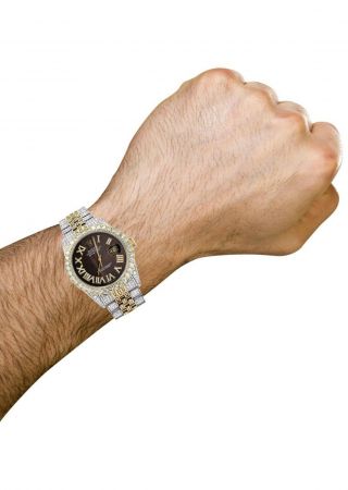 100 Natural Diamond Rolex Datejust 18K Gold 36mm Two Tone Men ' s Watch 3
