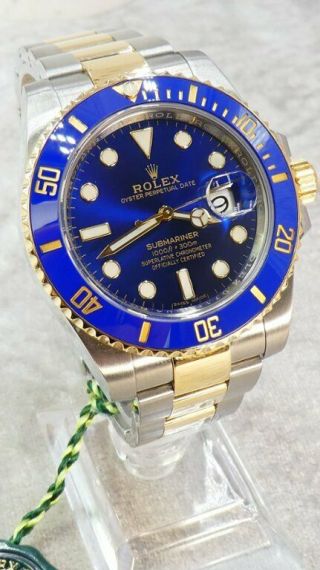 Rolex Submariner Date - 18 Ct Gold & Stainless - Blue Bezel & Face - 116613lb