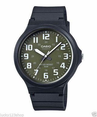 Mw - 240 - 3b Green Casio Watches Unisex Water Resist Analog Resin Band Brand -