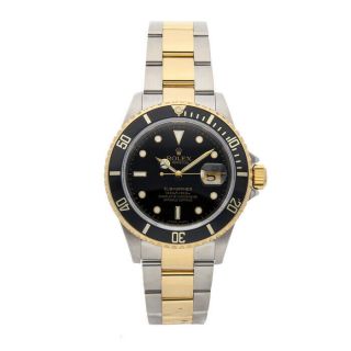 Rolex Submariner Auto 40mm Steel Yellow Gold Mens Bracelet Watch Date 116613ln