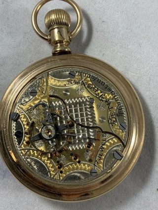 Antique Seth Thomas Pocket Watch Running Lever Set Railroad Gold Filled RUNNING 9