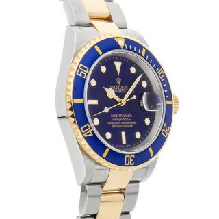 Rolex Submariner Auto Steel Yellow Gold Mens Oyster Bracelet Watch Date 16613 4