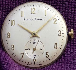 Smiths Astral English Gents Vintage Wristwatch Movement Circa 1950`s