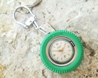 Falco By Sicura X - Rare Mechanical Hand Winding Key Ring Tyre Watch Promo By Om