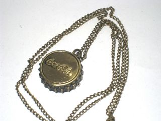 Antique Vintage Coca - Cola Bottle Top Quartz Pocket Watch Necklace Gift Idea Uk