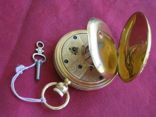 Waltham Appleton Tracy 15j 18s Key Wind 18k Gold Hunting Case Pocket watch 11