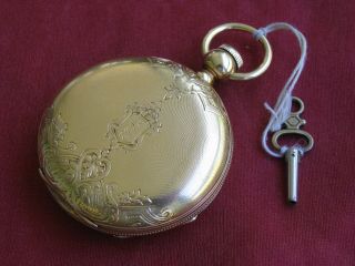 Waltham Appleton Tracy 15j 18s Key Wind 18k Gold Hunting Case Pocket watch 2