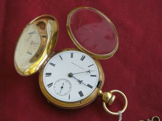 Waltham Appleton Tracy 15j 18s Key Wind 18k Gold Hunting Case Pocket watch 7
