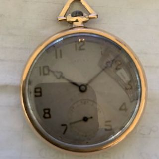 1930 ' s Rolex Pocket Watch,  18K Gold,  Pre Owned,  Minor impressions on back cover 5