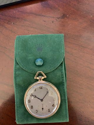 1930 ' s Rolex Pocket Watch,  18K Gold,  Pre Owned,  Minor impressions on back cover 6