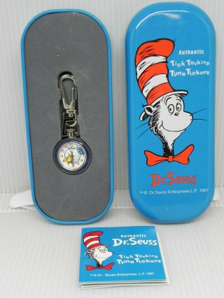 Dr.  Seuss Tick Tocking Time Tickers “the Fish” Clip - On Watch