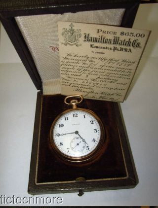Antique 14k Gold Hamilton 914 17j 12s Swing - Out Pocket Watch &case 1918 Reed Reg