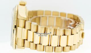 Rolex Men ' s Day - Date 18038 18K Yellow Gold MOP Dial Diamond & Sapphire Bezel 9