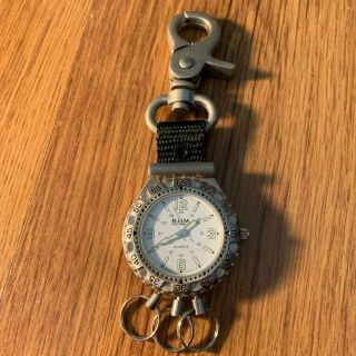 B.  U.  M.  Stainless Steel Key Ring Pocket Watch