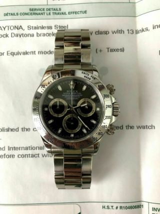 ROLEX DAYTONA BLACK DIAL SERIAL 116520 STAINLESS STEEL COSMOGRAPH SERVICED 2
