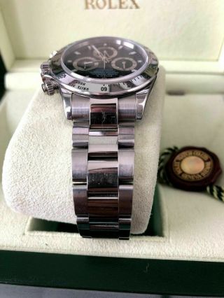 ROLEX DAYTONA BLACK DIAL SERIAL 116520 STAINLESS STEEL COSMOGRAPH SERVICED 6