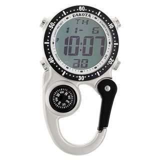 Dakota Watch Company Digi Clip Watch Silver Digital Alarm Timer Stopwatch