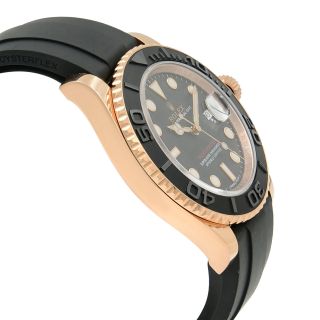 Rolex Yacht - Master Matt Black Dial Everose Gold Rubber Automatic Watch 116655 4
