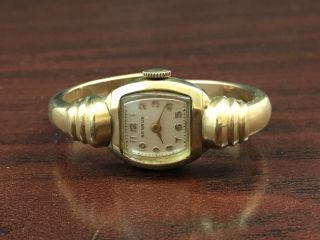 Vintage Benrus 1/10 10k Gf / 10k Rgp Model Bn1 15 Jewels Bangle Watch (runs)