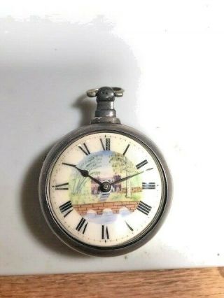 Rare Antique Silver English Verge Fusee Pocket Watch Late 1700s