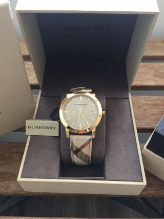 Burberry Women ' s BU9026 The City Haymarket Check/Champagne Stainless Steel Watch 5