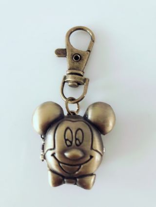 Girl Boy Lady Mickey Mouse Key Ring Keyrings Holder Pocket Watch Strap Charm