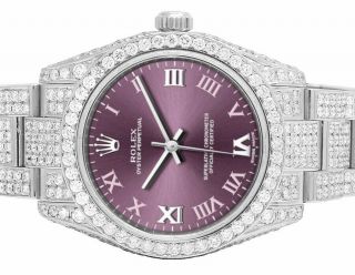 Natural Diamond Steel Rolex Oyster Perpetual 31mm Ladies Watch