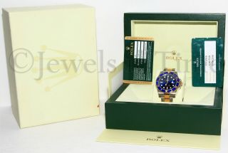 Rolex Submariner Date 18k Yellow Gold/Steel Blue Ceramic Watch B/P 116613 4
