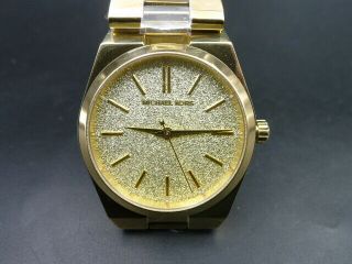 Old Stock Michael Kors Channing Mk6623 Gold Plated Quartz Women Watch