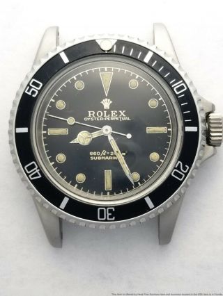 Vintage 5513 Rolex Submariner Strong Running Steel Watch w Papers To Restore 2
