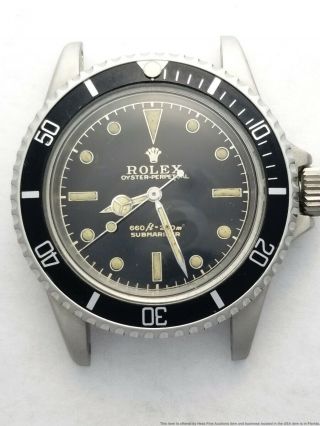 Vintage 5513 Rolex Submariner Strong Running Steel Watch w Papers To Restore 3