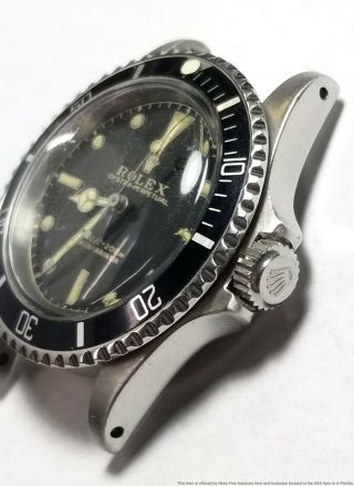 Vintage 5513 Rolex Submariner Strong Running Steel Watch w Papers To Restore 4