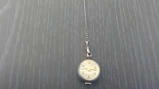 Vintage Swiss Silver Pendant Watch With Chain