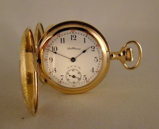 Antique Waltham " Riverside Maximus " 19j 14k Gold Filled Hunter Case Pocket Watch