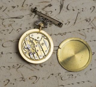 CARTIER - Extra Flat ENAMEL & DIAMONDS 18k Gold Antique Lady Pocket Watch 7