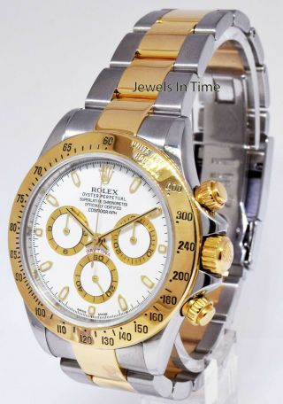 Rolex Daytona Chronograph 18k Yellow Gold & Steel Mens Watch F 116523 3