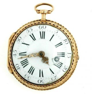 1760’s French 18k Gold Verge Fusee Key Wind Pocket Watch