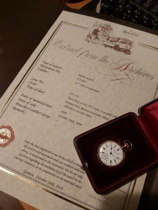 18k gold Patek Philippe Pocket Watch and Certificat 2
