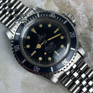 Vintage Tudor (by Rolex) Submariner Wristwatch Ref.  7928 Gilt Chapter Ring RARE 3