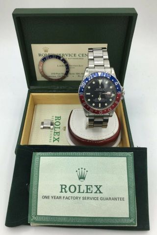 Vintage Rolex Gmt - Master 1675 Pepsi And Papers All Everything
