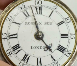 WOW Antique Georgian silver Repousse case Verge Fusee Repeater watch.  J.  Rose&Son 8