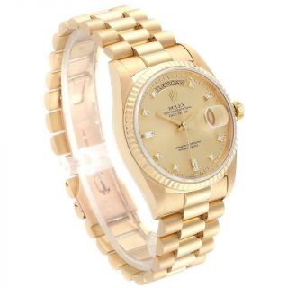 Rolex President Day - Date Yellow Gold Diamonds Mens Watch 18238 Box Papers 3