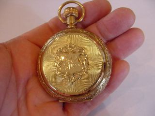 AWESOME MASSIVE 14k SOLID GOLD 18s WALTHAM 1883 HUNTING 135 Grams 3